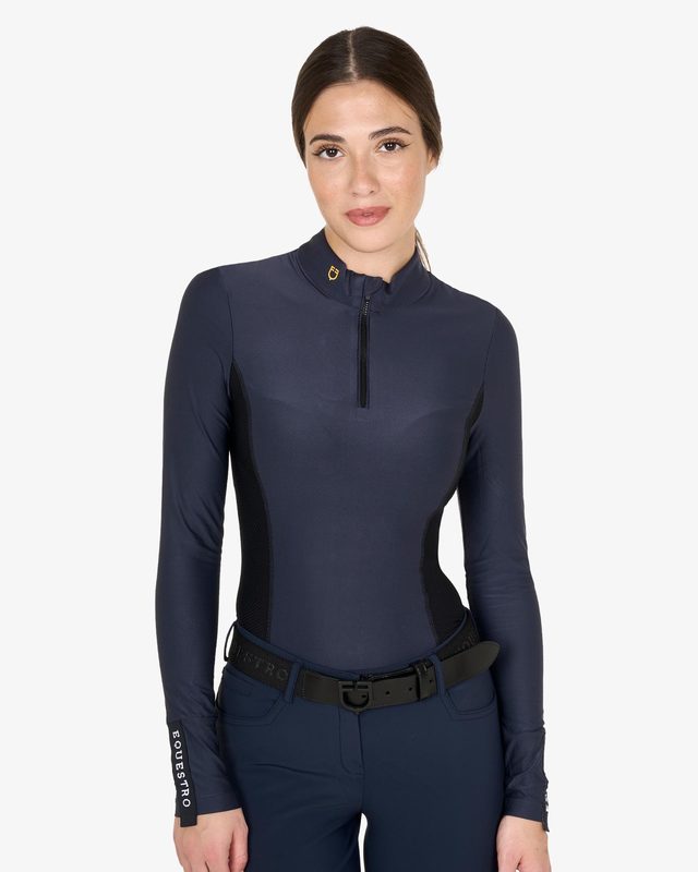 Women's long-sleeved training technical polo shirt