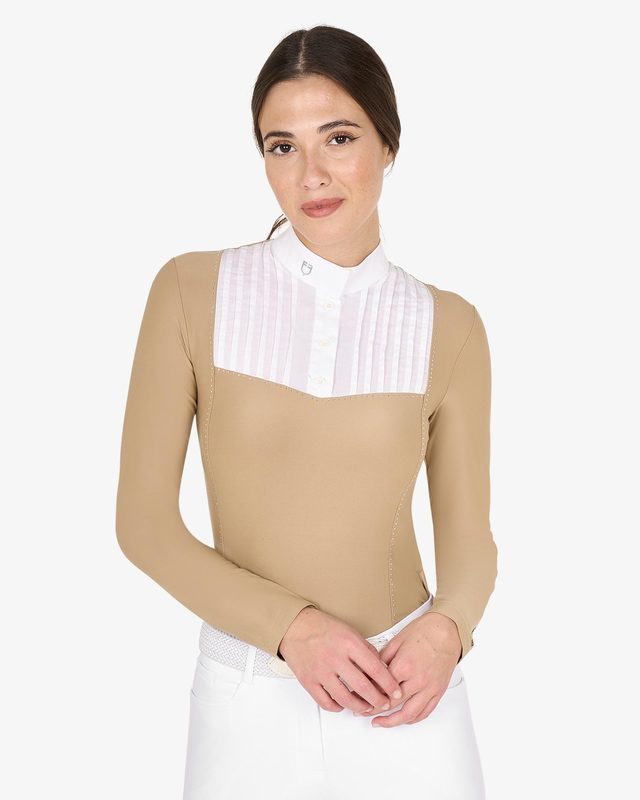 Women's slim fit competition polo shirt rhinestones