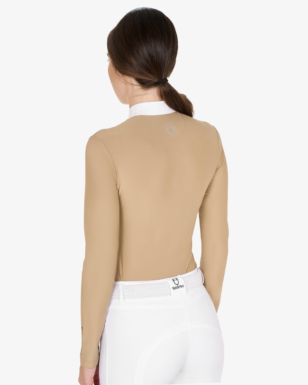 Polo donna slim fit da concorso con strass