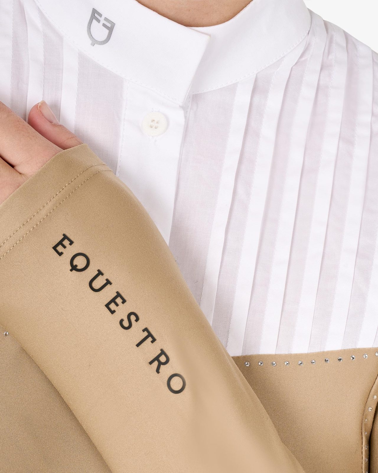 Polo donna slim fit da concorso con strass