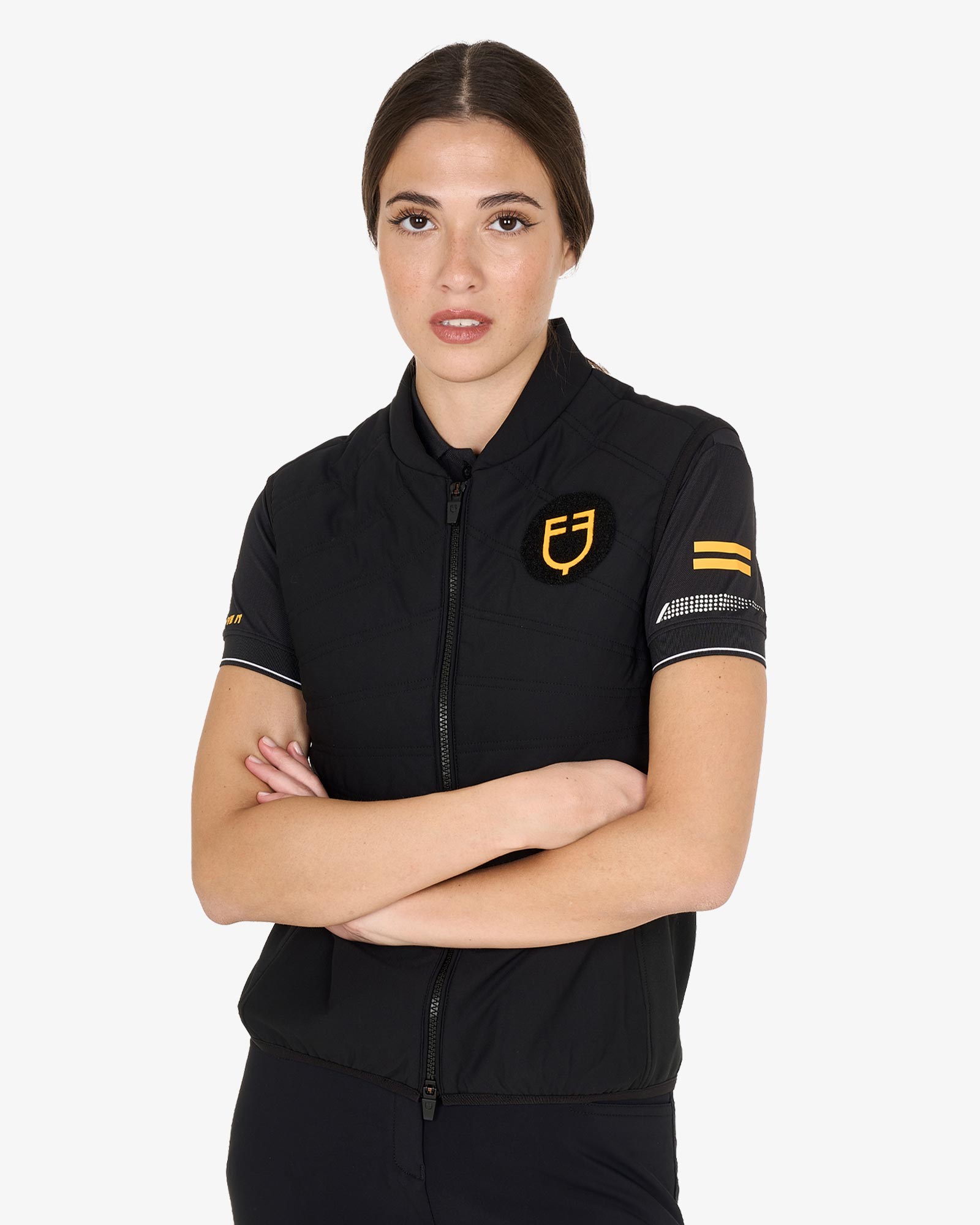 Smanicato donna slim fit in tessuto tecnico