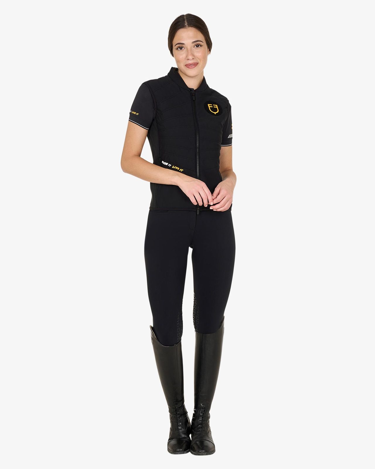 Smanicato donna slim fit in tessuto tecnico