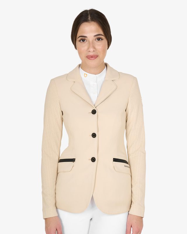 Women's competition jacket three buttons perforated fabric