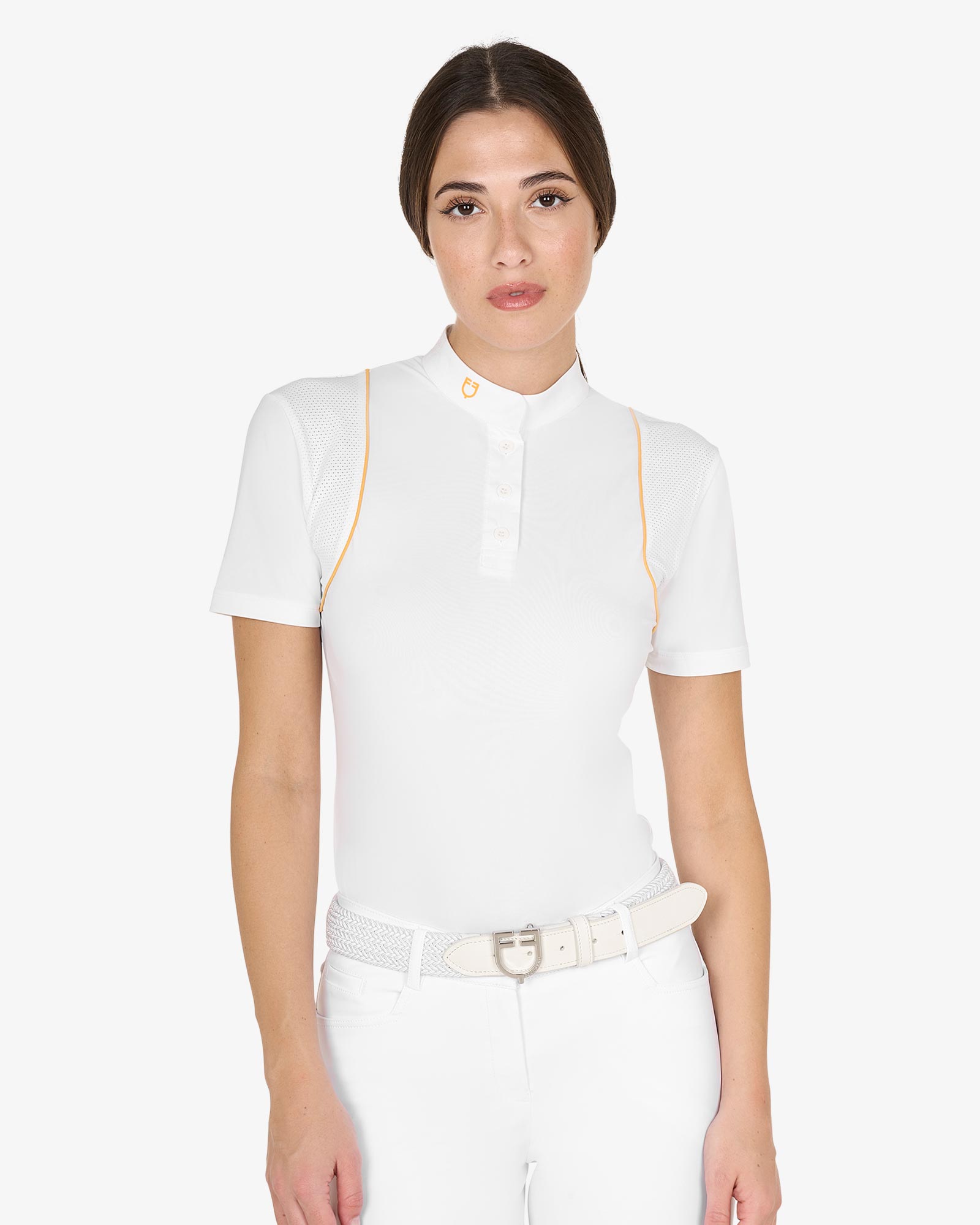 Polo donna slim fit da concorso con bottoni