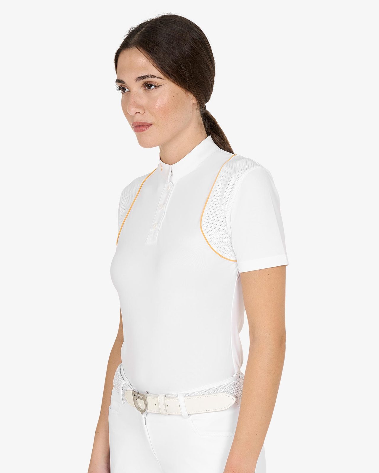 Polo donna slim fit da concorso con bottoni
