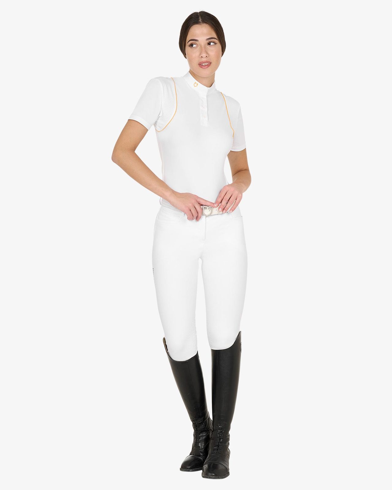 Polo donna slim fit da concorso con bottoni