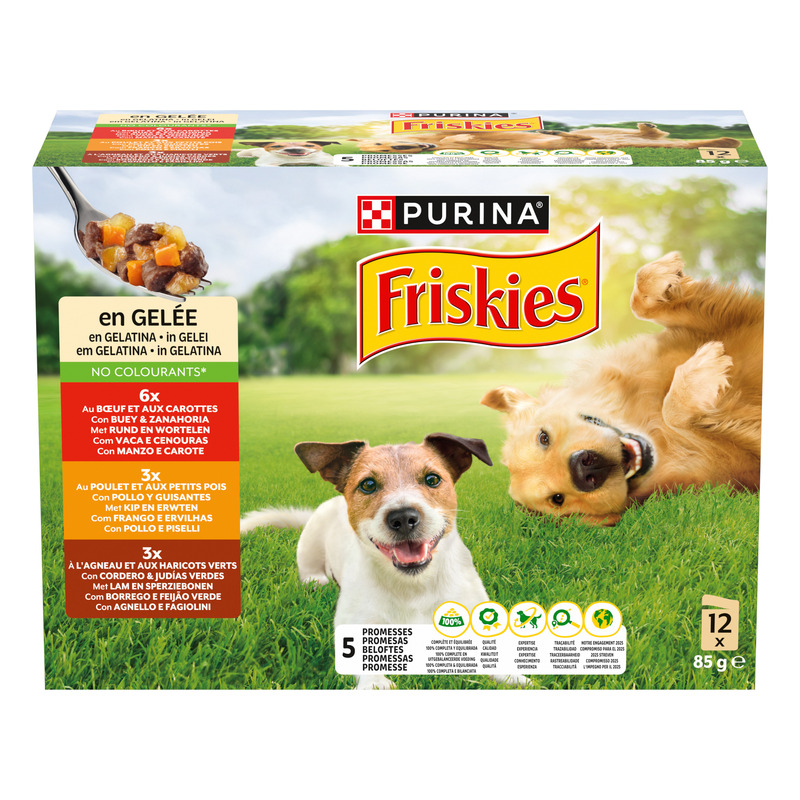 Friskies Buste 12x85gr Manzo, Pollo e Agnello in gelatina - Purina Shop 12 x 85g