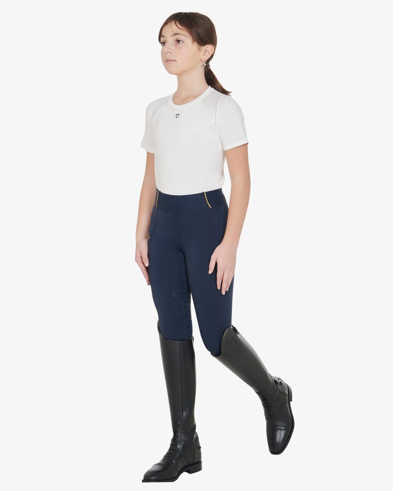 Girls' slim fit grip leggings with logo