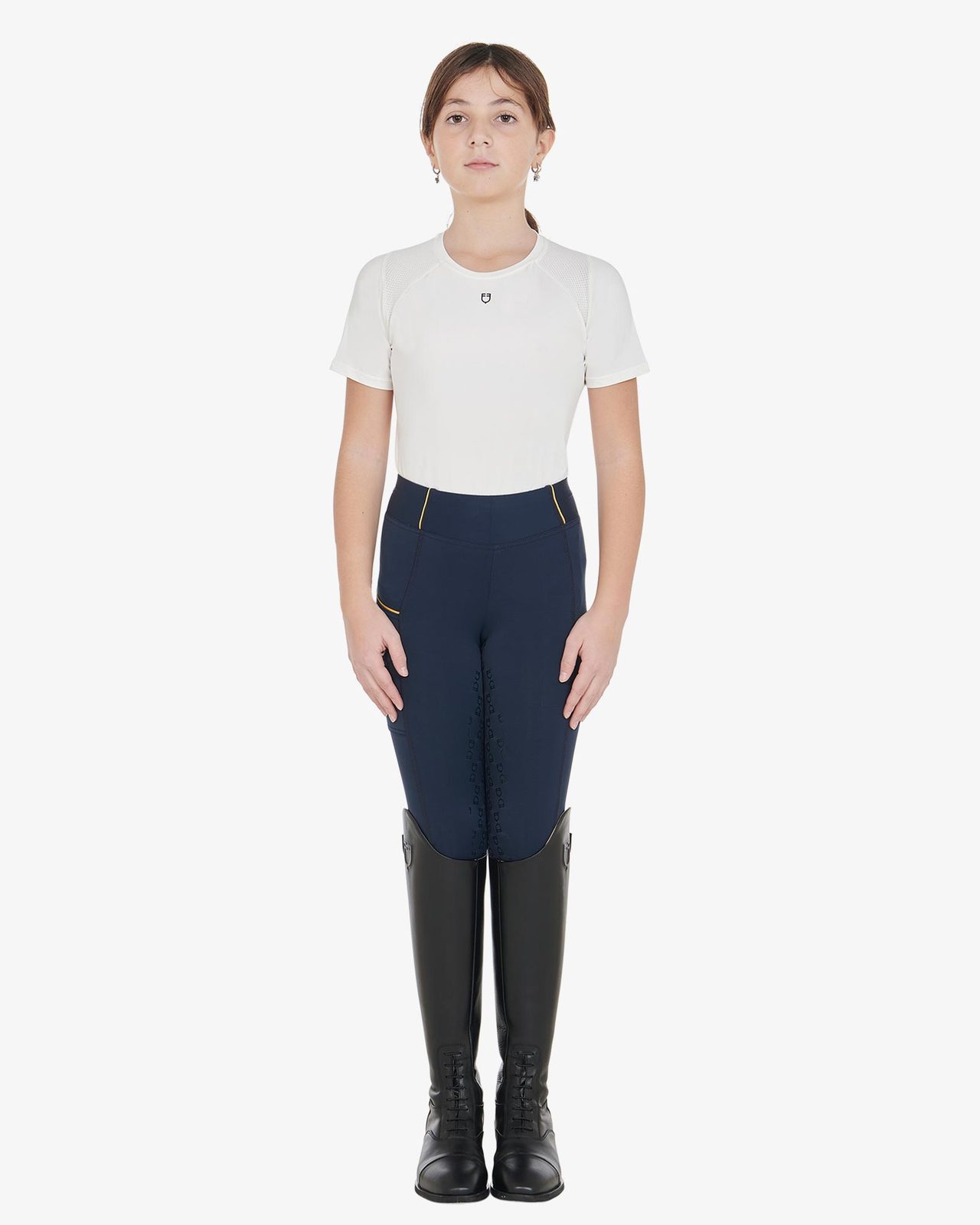 Girls' slim fit grip leggings with logo