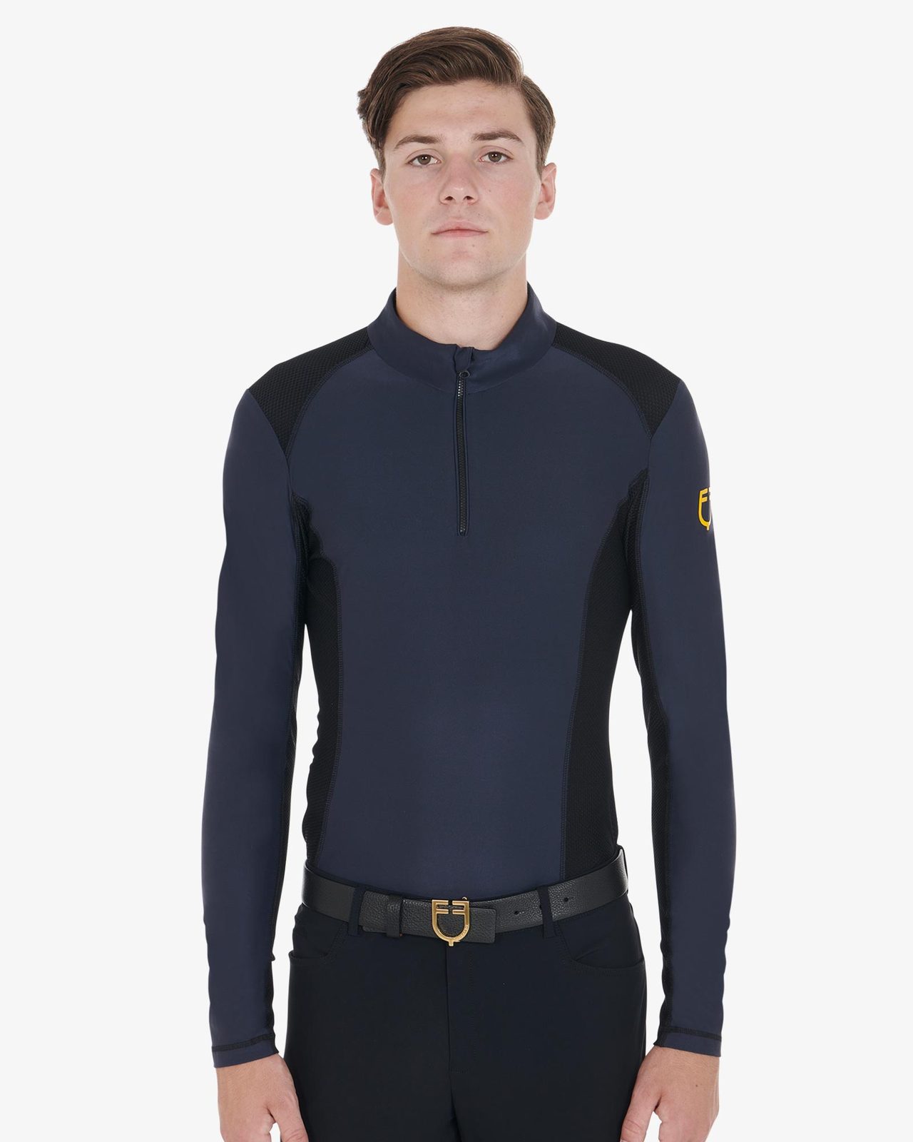 Polo uomo slim fit da allenamento a manica lunga