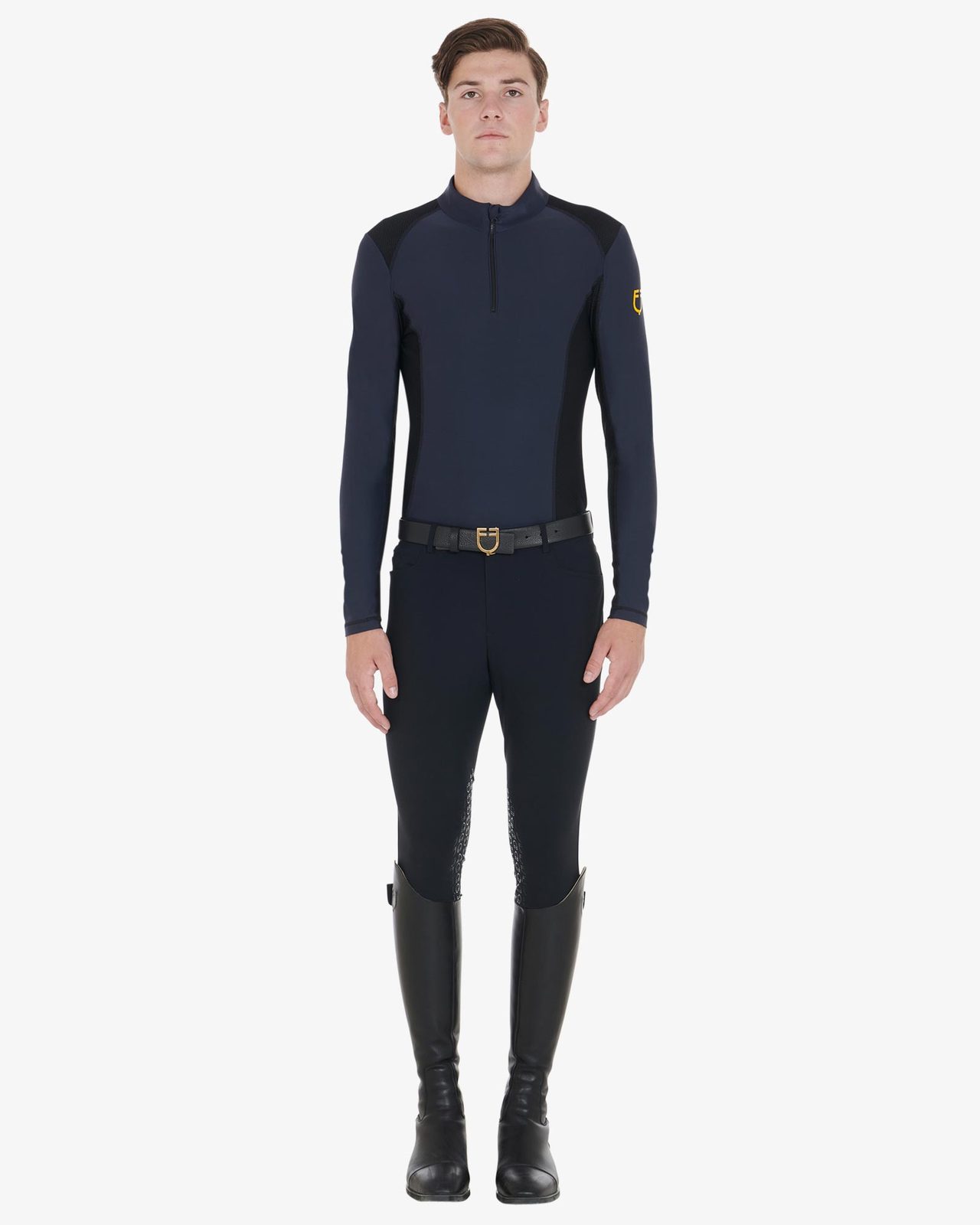 Polo uomo slim fit da allenamento a manica lunga