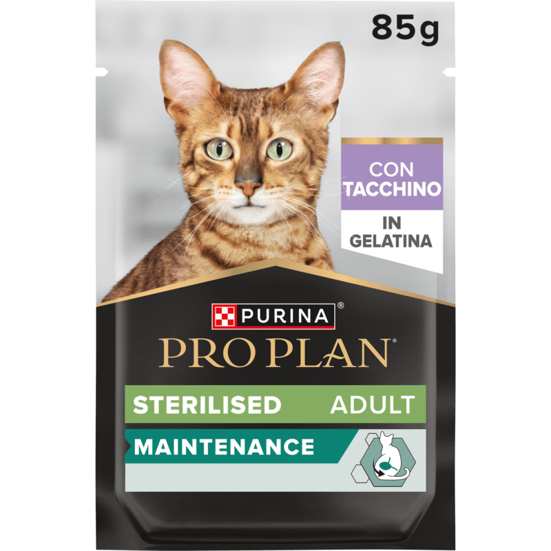 PP WC STERILISED TENERI PEZZETTI IN GELATINA CON TACCHINO - Purina Shop 85g