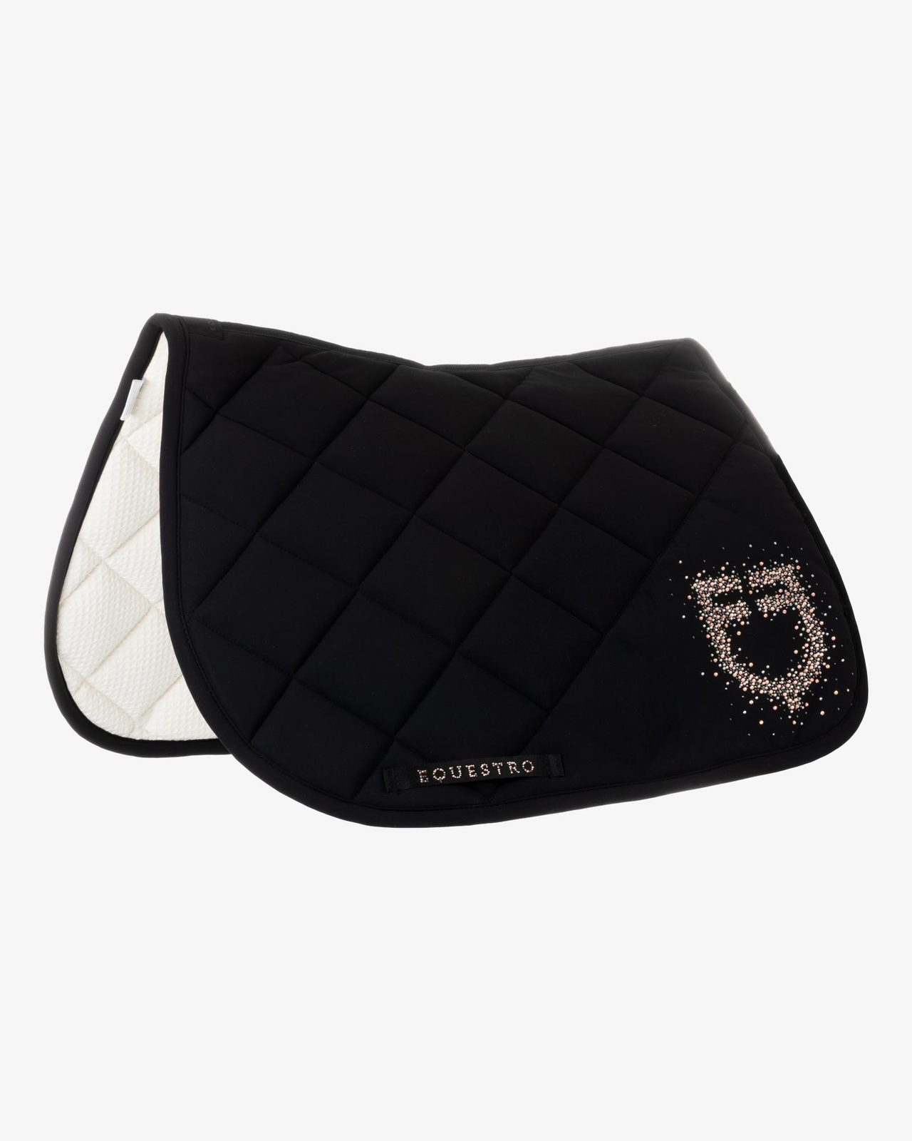Jumping saddle pad with rhinestone logo