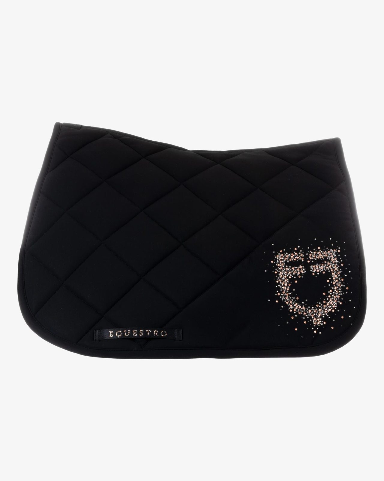 Jumping saddle pad with rhinestone logo