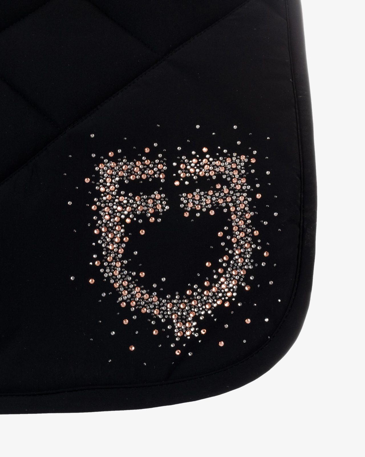 Jumping saddle pad with rhinestone logo