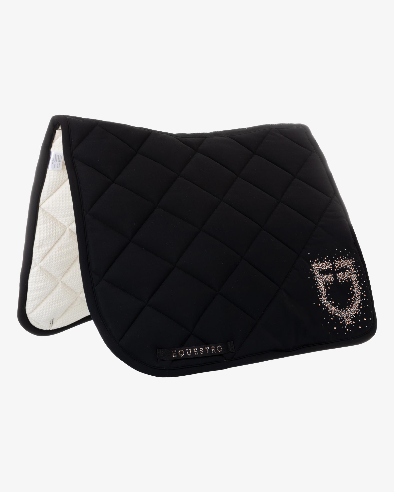 Dressage saddle pad with rhinestone logo