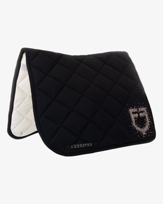 Dressage saddle pad with rhinestone logo