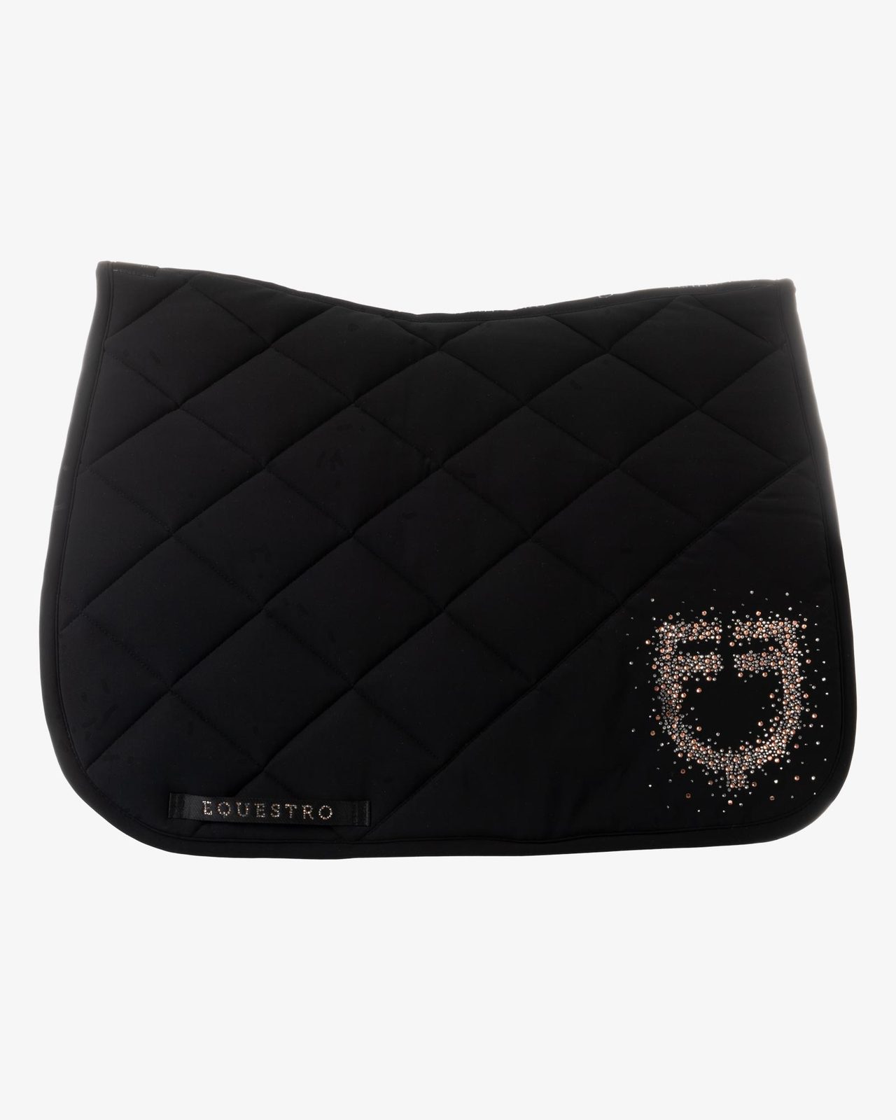 Dressage saddle pad with rhinestone logo