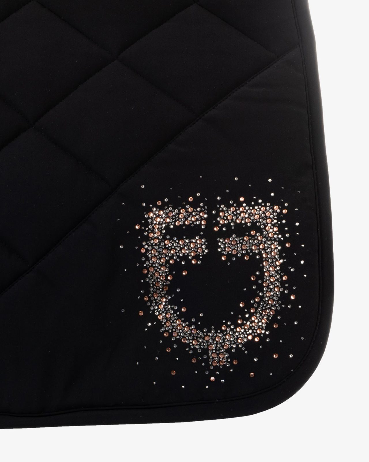 Dressage saddle pad with rhinestone logo