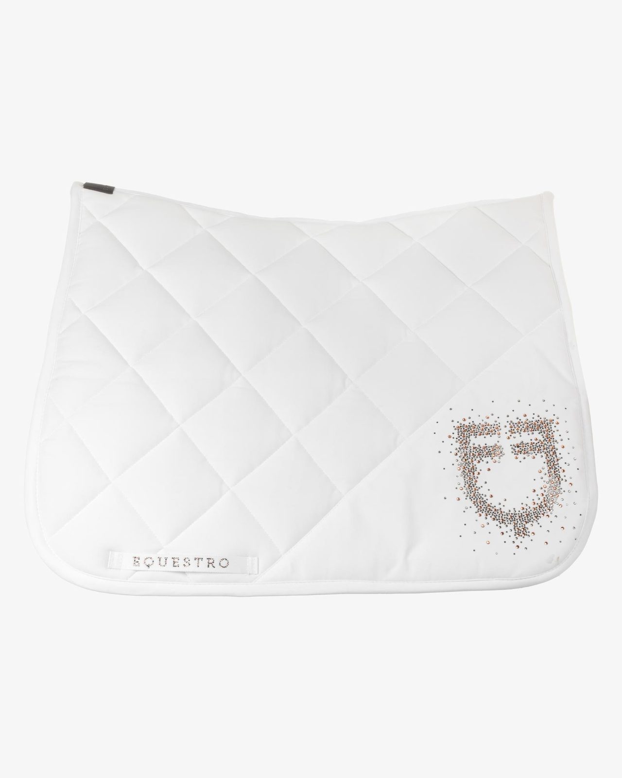Dressage saddle pad with rhinestone logo
