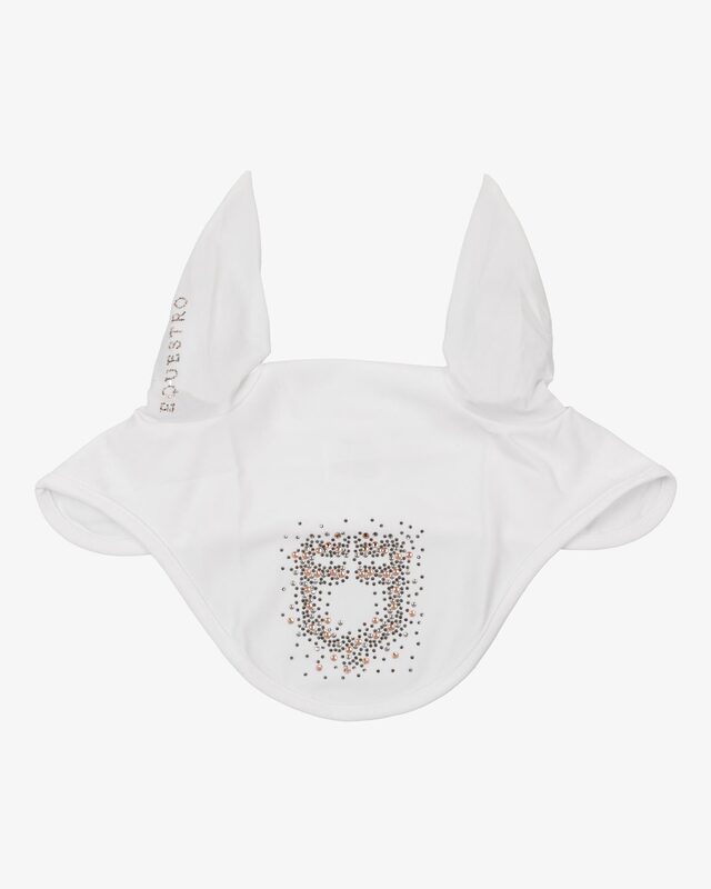 Fly veil in technical fabric with rhinestone logo