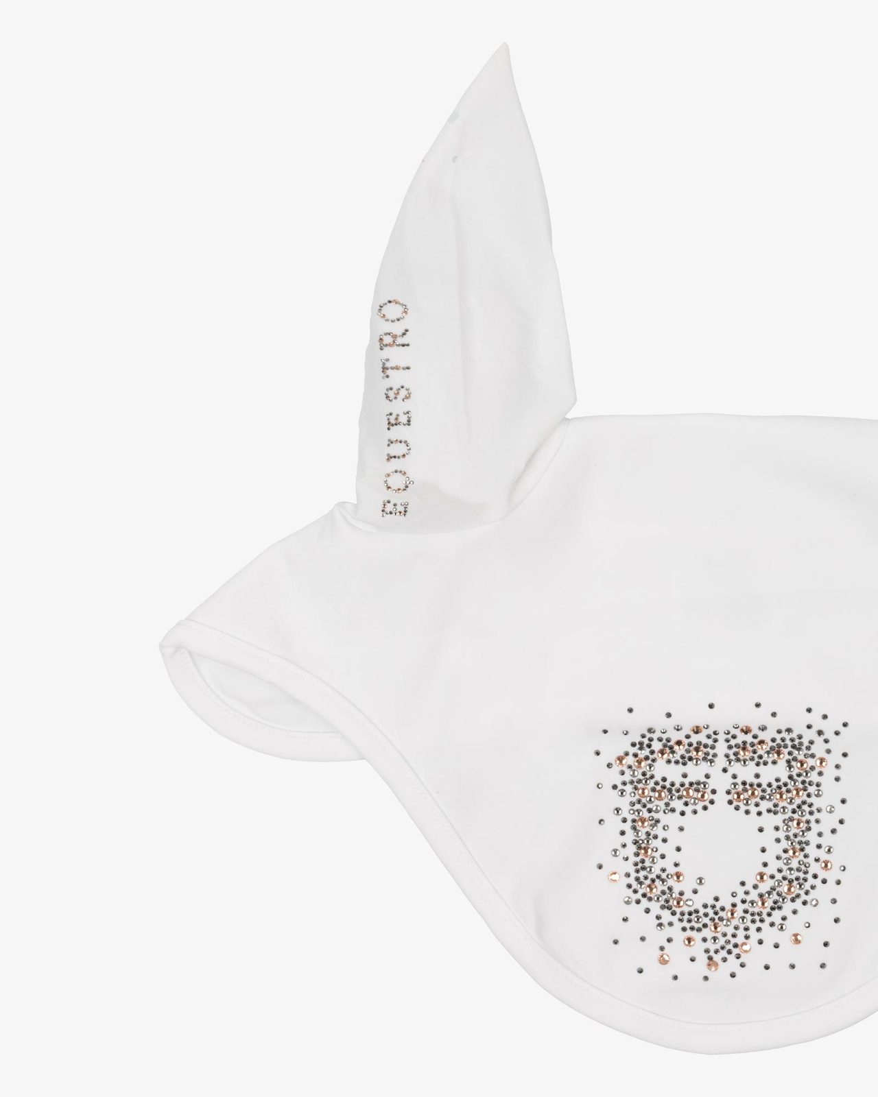 Fly veil in technical fabric with rhinestone logo