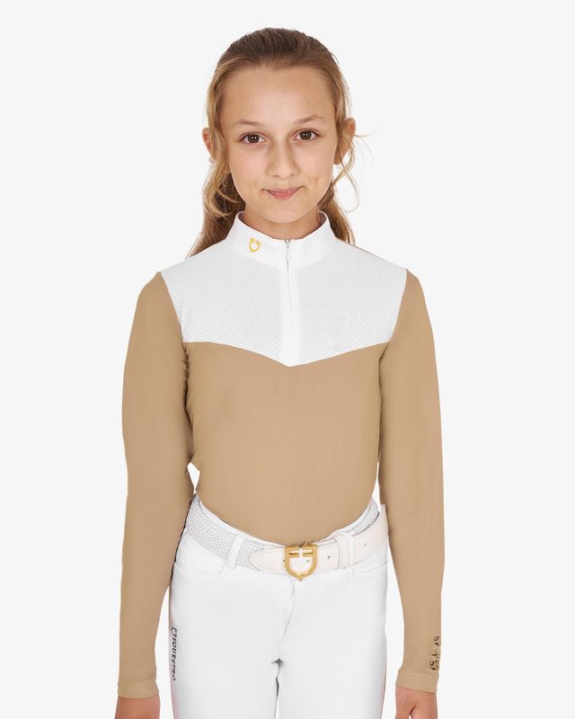 Girls' long-sleeved polo shirt