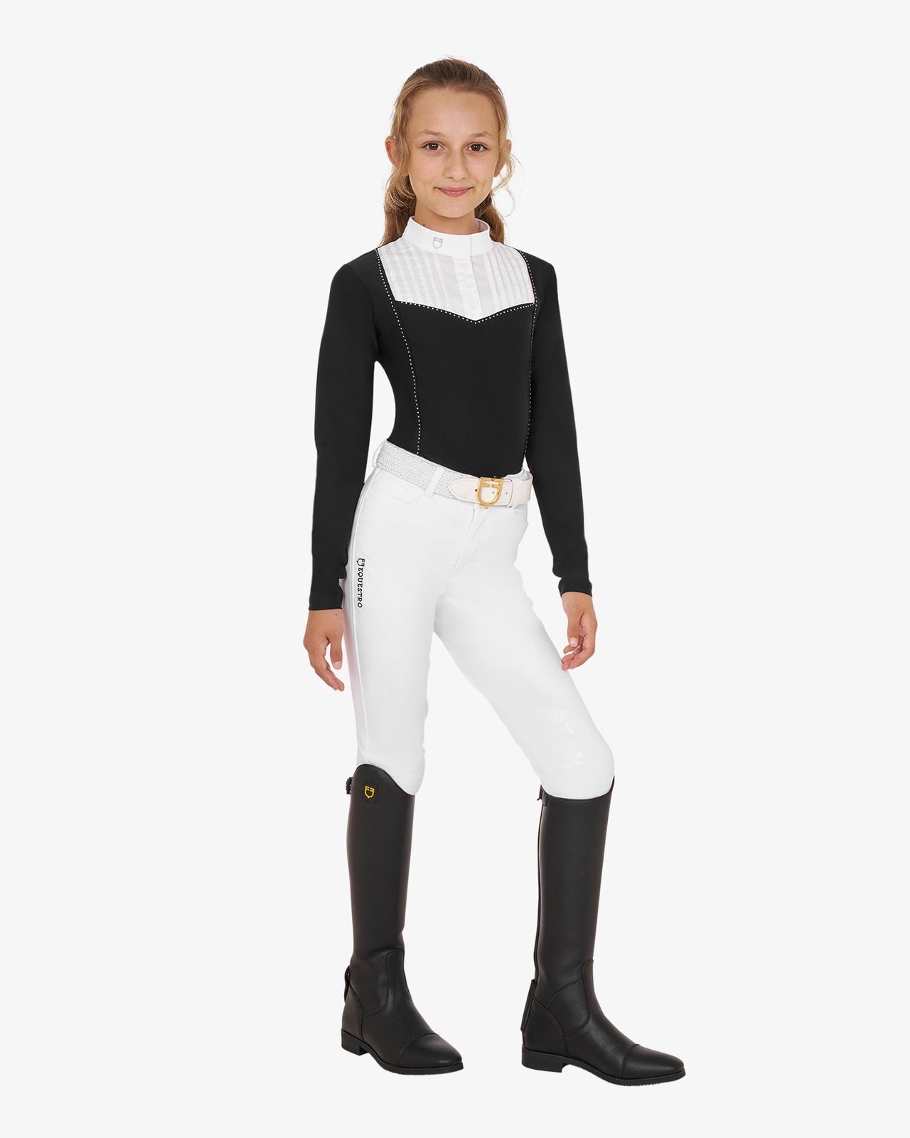 Polo bambina slim fit concorso con strass