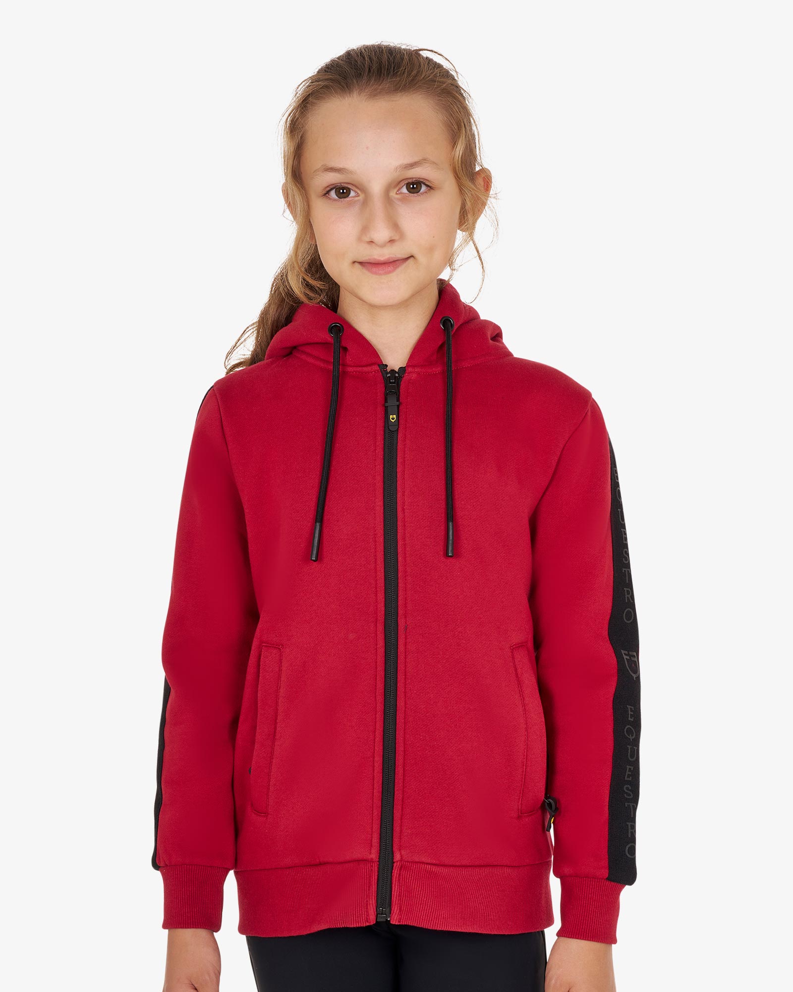 Felpa bambina full zip con pile interno