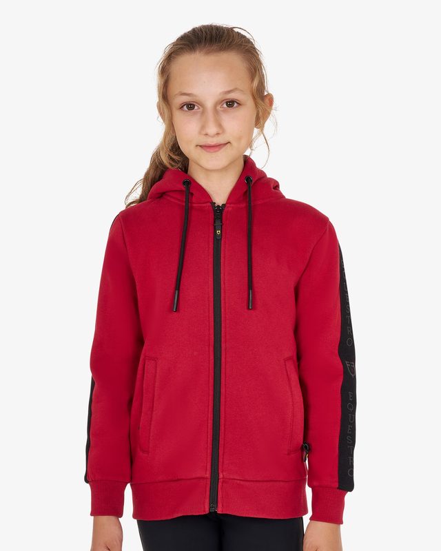 Felpa bambina full zip con pile interno