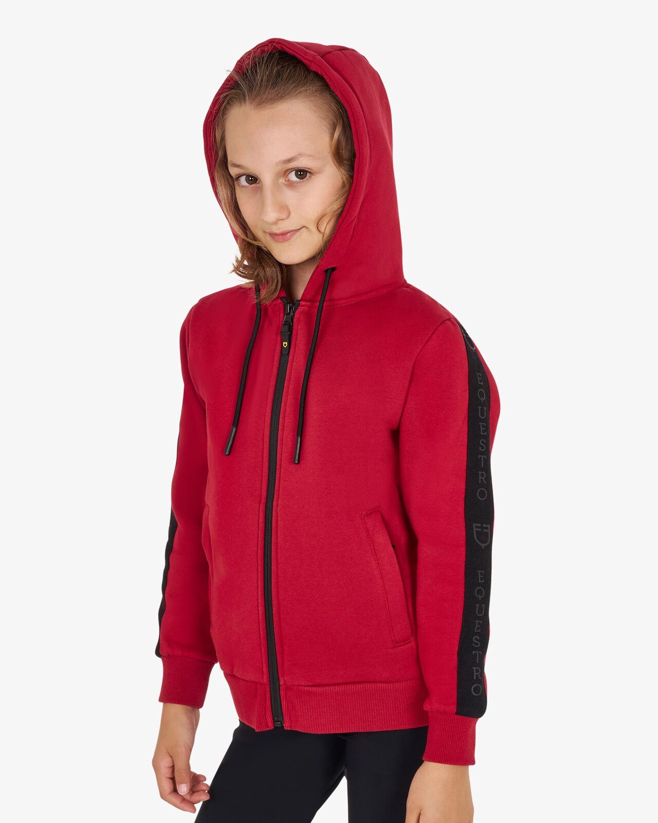 Felpa bambina full zip con pile interno