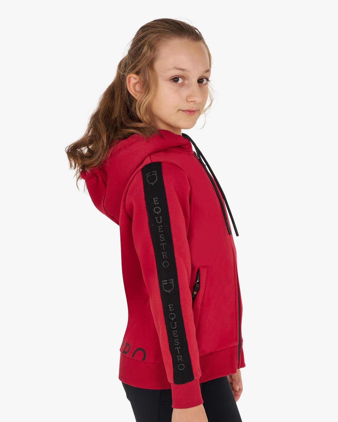 Felpa bambina full zip con pile interno