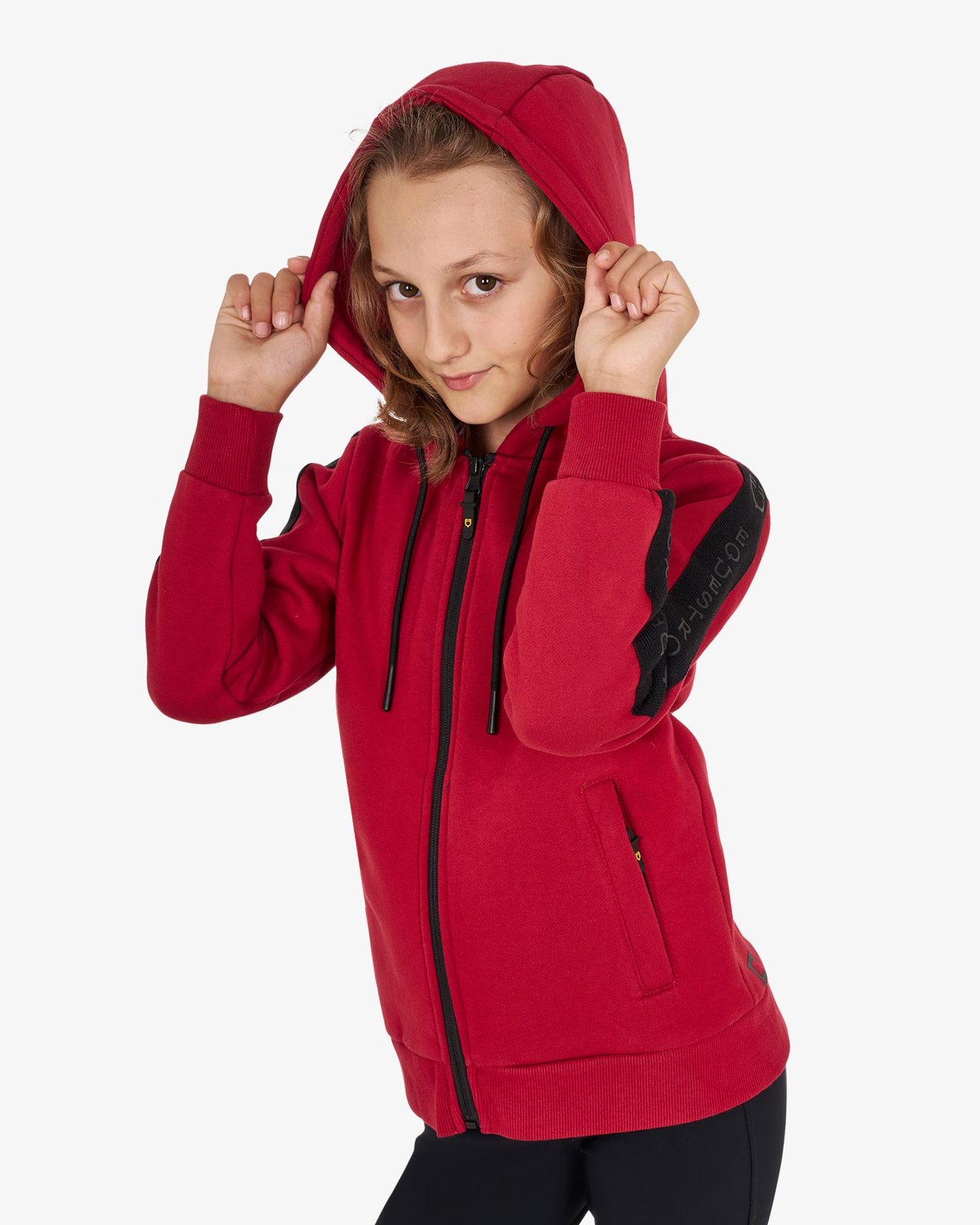Felpa bambina full zip con pile interno