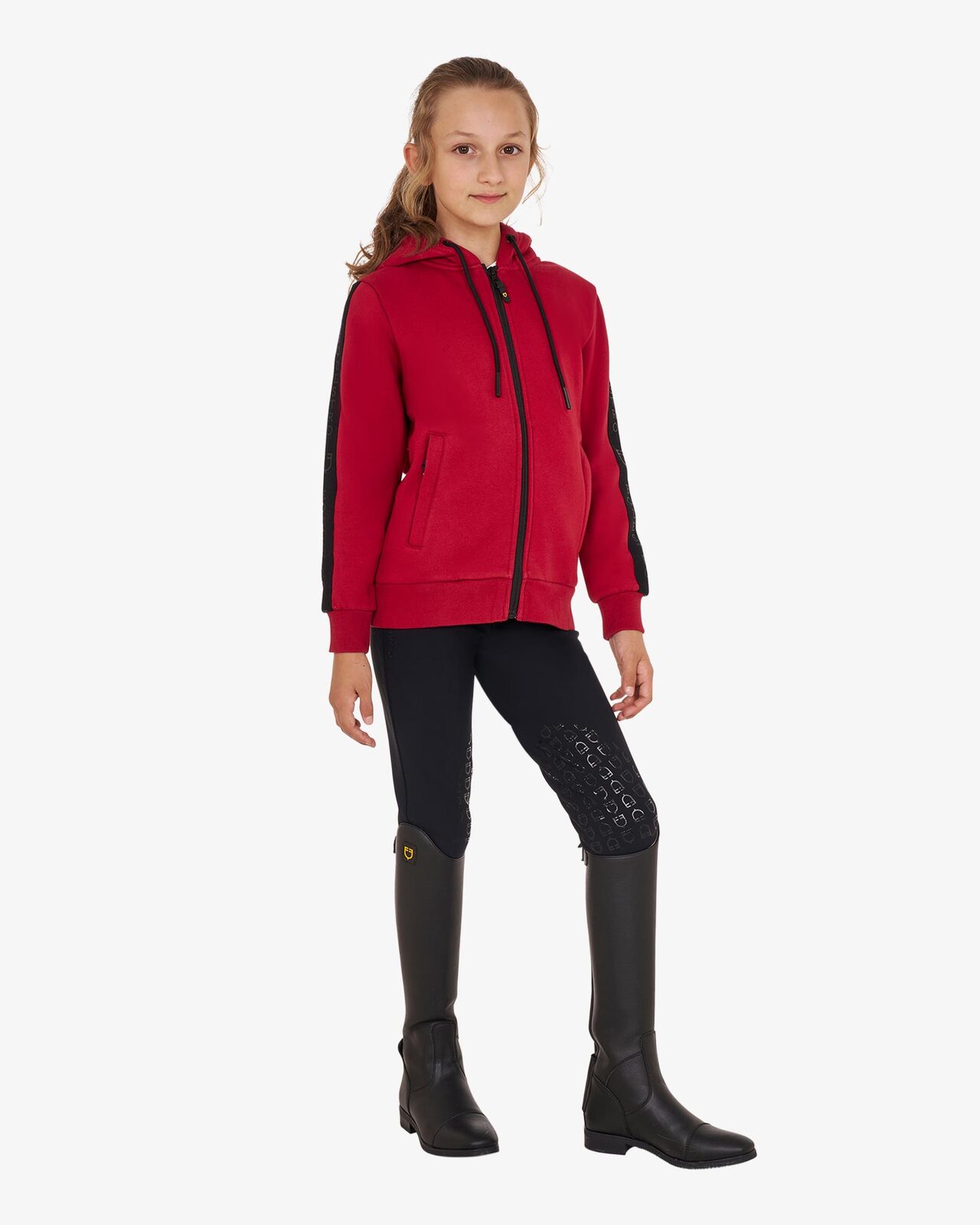 Felpa bambina full zip con pile interno