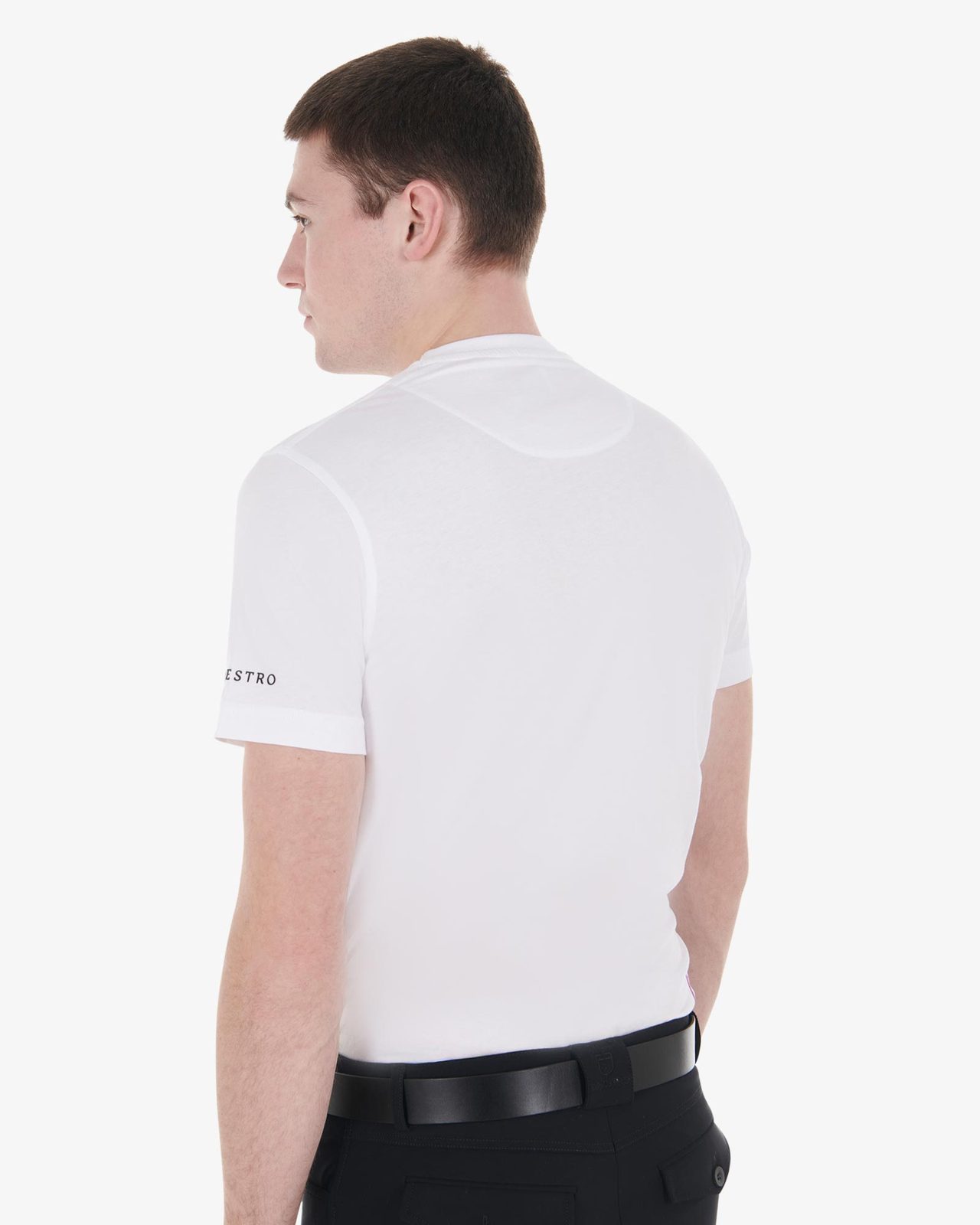 T-shirt da uomo slim fit con logo viola e dettagli neri