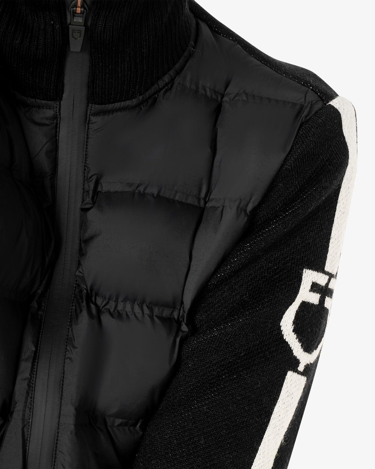 Piumino da donna in nylon e maglia con cerniera