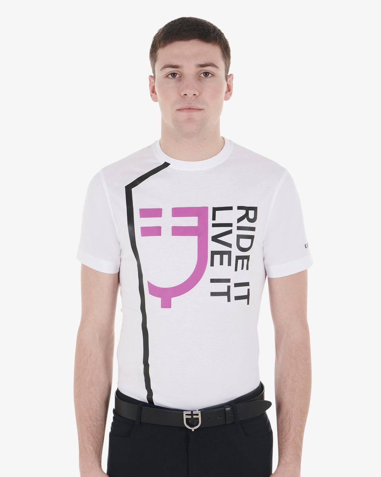 T-shirt da uomo slim fit con logo Ride It Live It