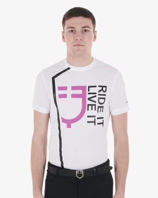 T-shirt da uomo slim fit con logo Ride It Live It