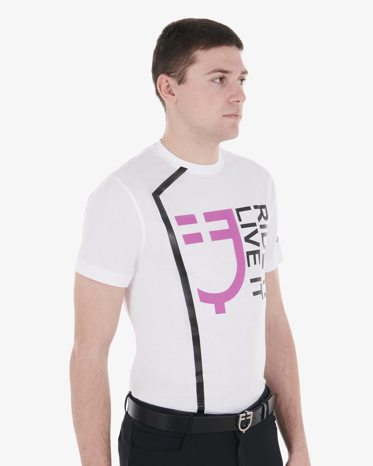T-shirt da uomo slim fit con logo Ride It Live It