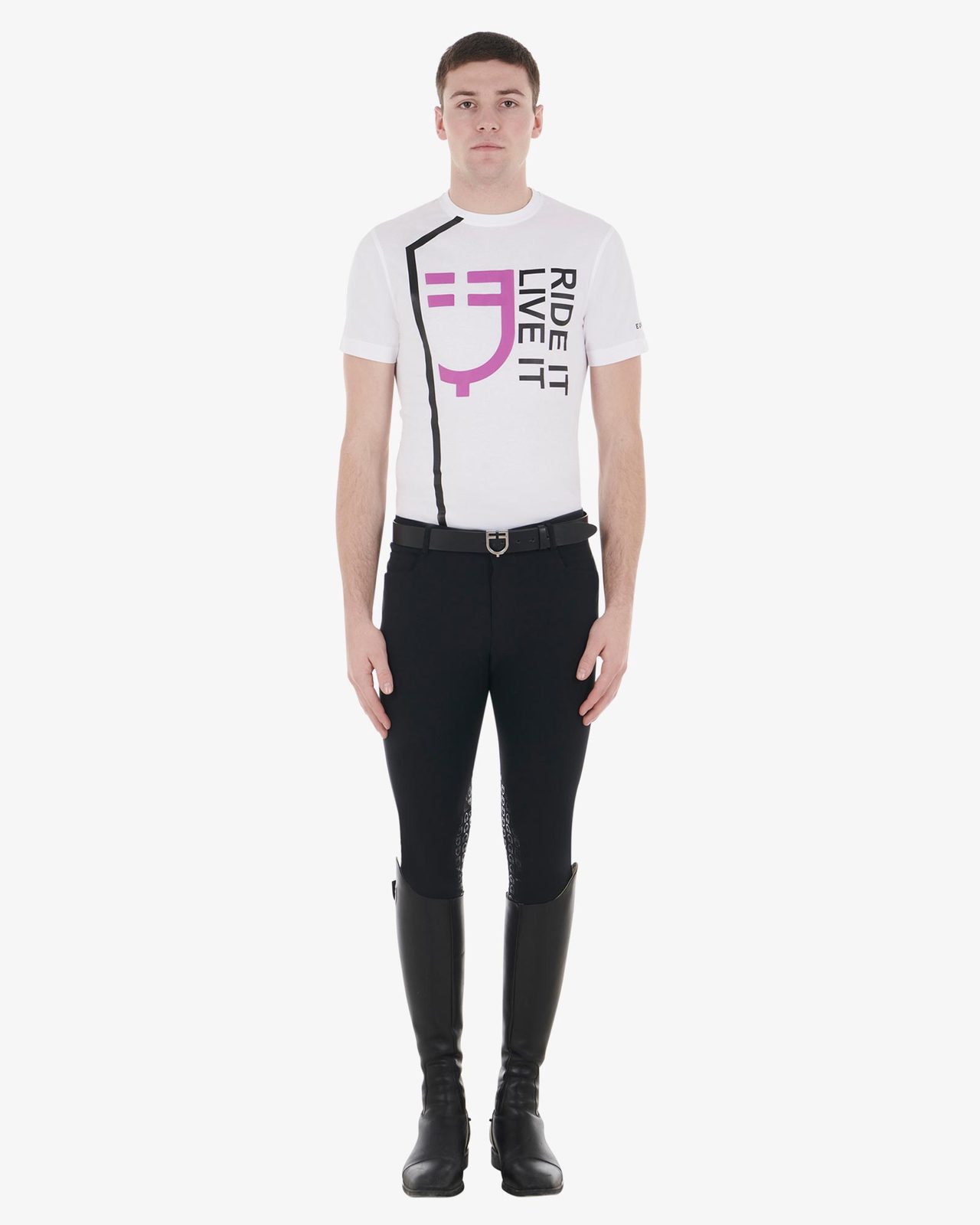 T-shirt da uomo slim fit con logo Ride It Live It