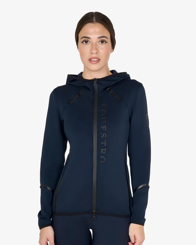 Women's technical sweatshirt in jersey with zip