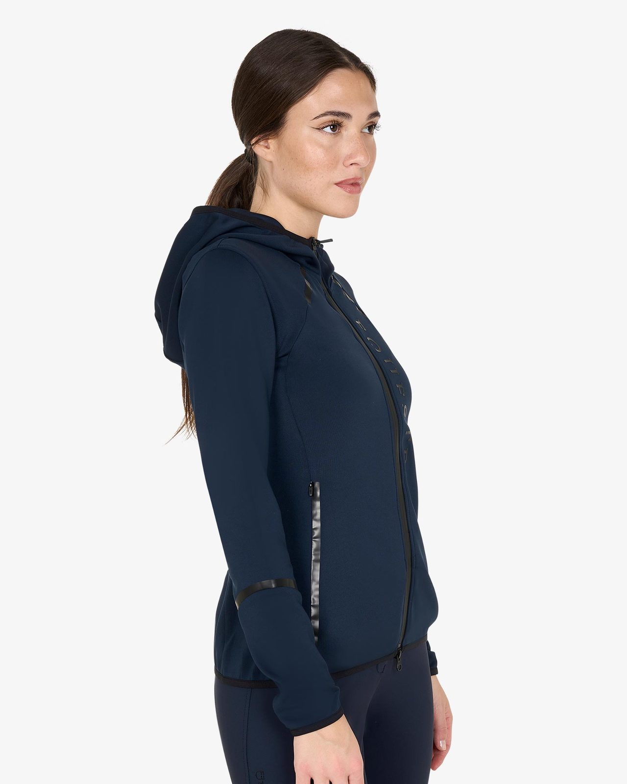 Women's technical sweatshirt in jersey with zip