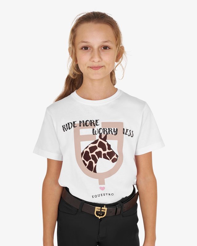 Girls' Ride More Worry Less cotton T-shirt