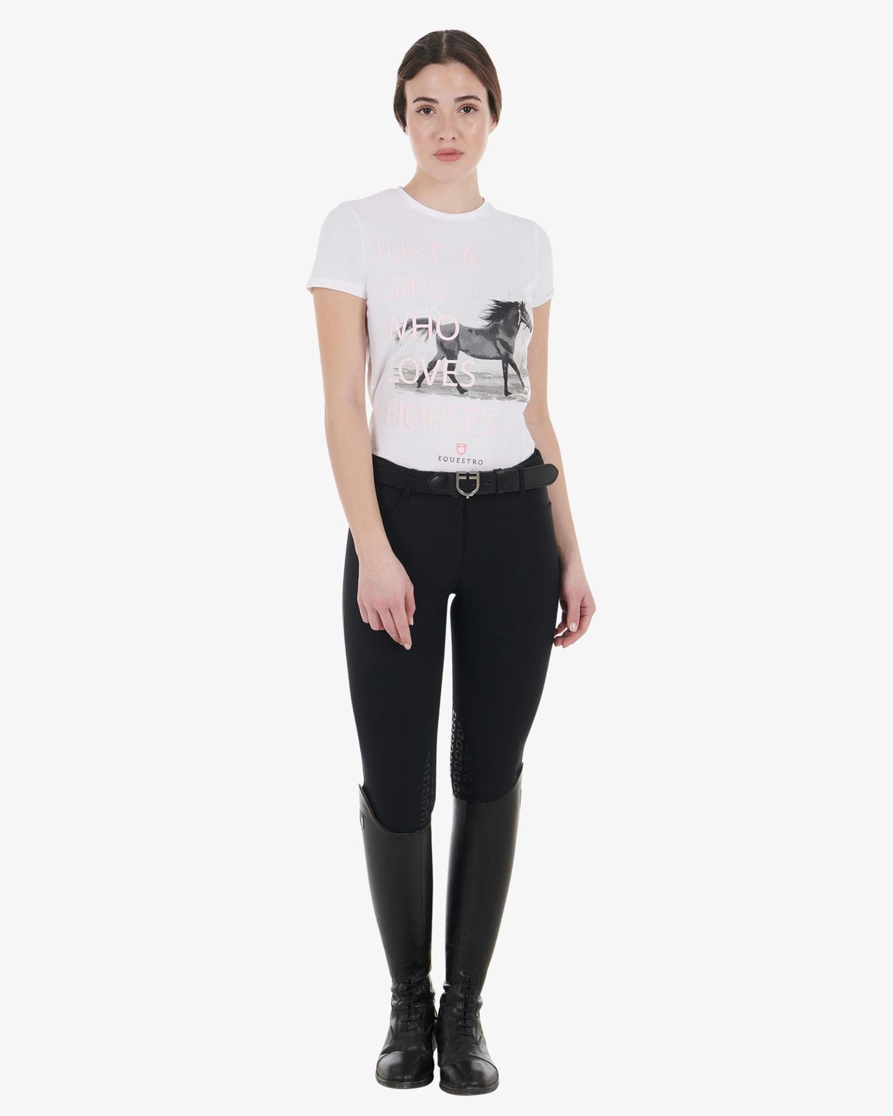 T-shirt da donna in cotone Horse Lover