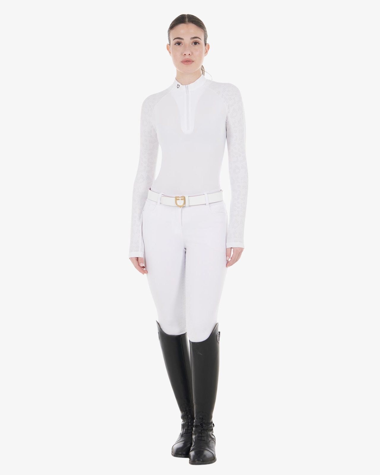 Polo donna slim fit da concorso con inserti in mesh