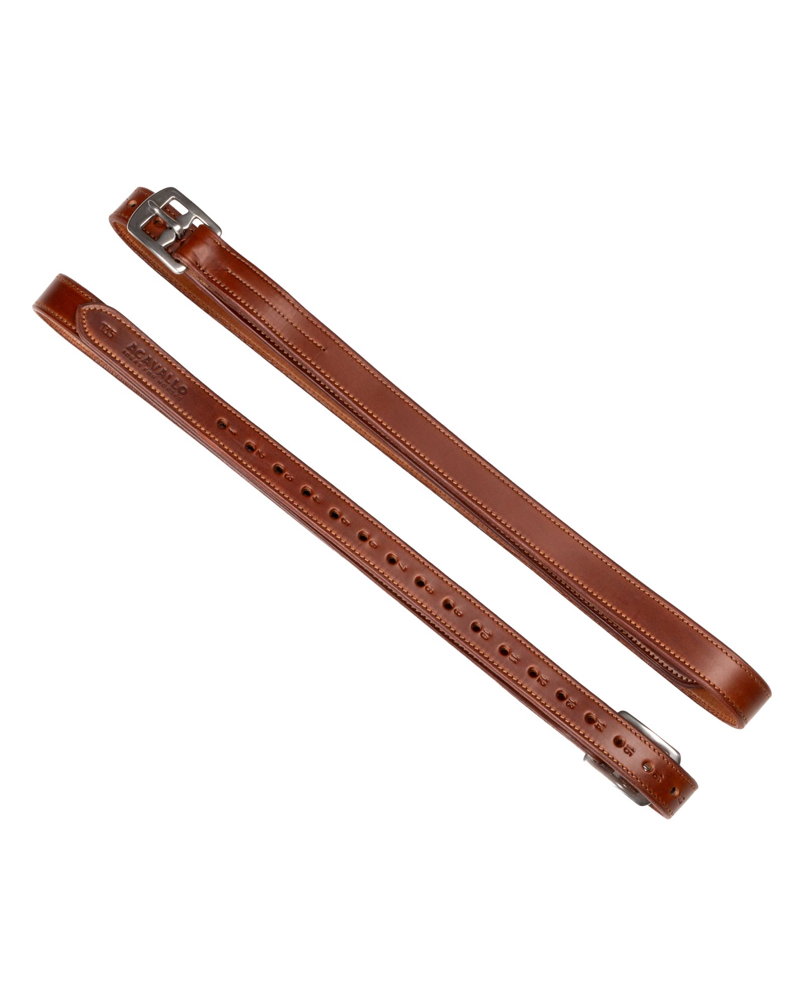 Calfskin stirrup leathers internal reinforcement