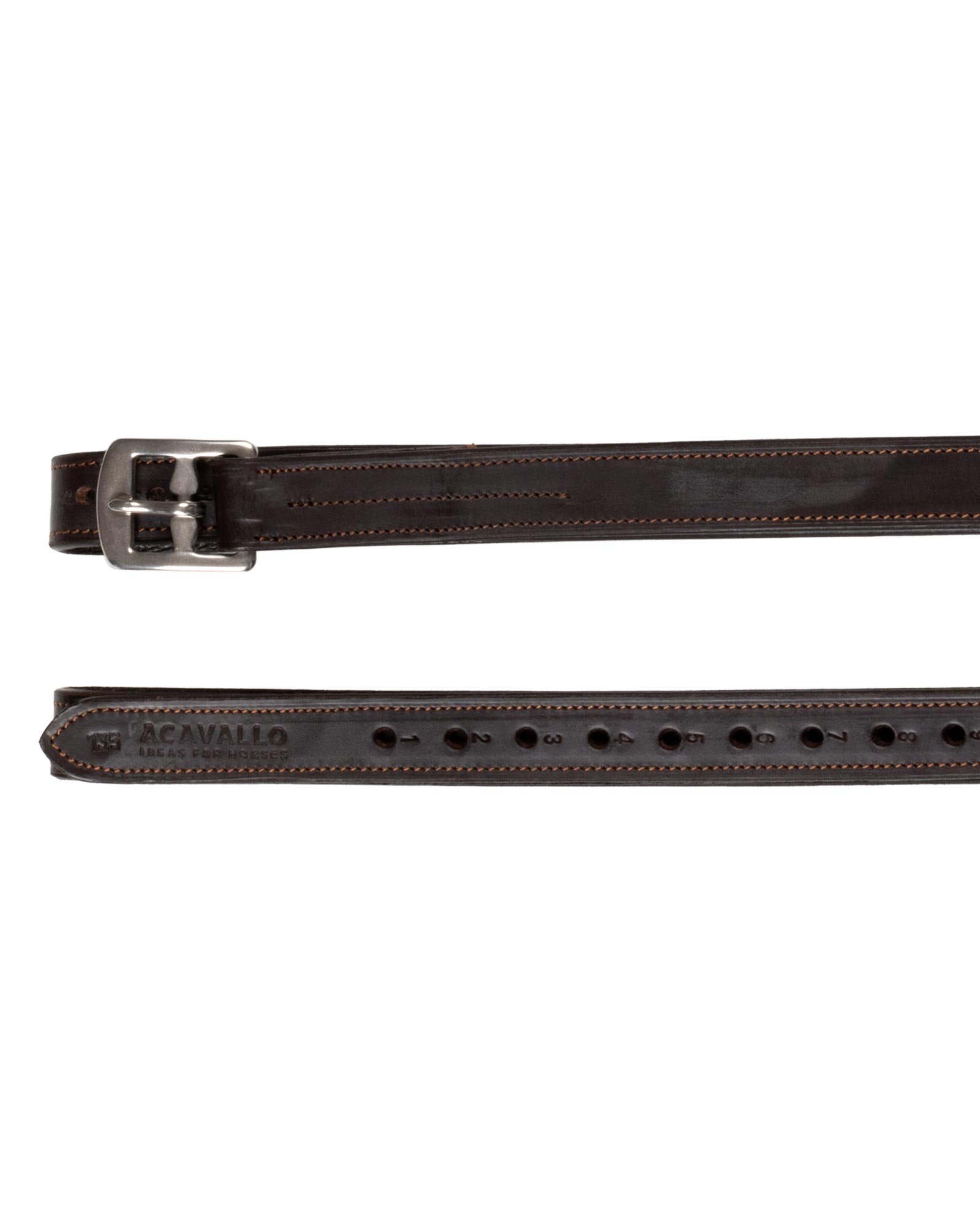 Calfskin stirrup leathers internal reinforcement