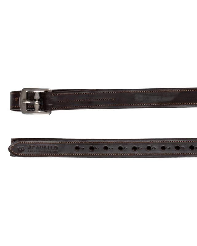 Calfskin stirrup leathers internal reinforcement