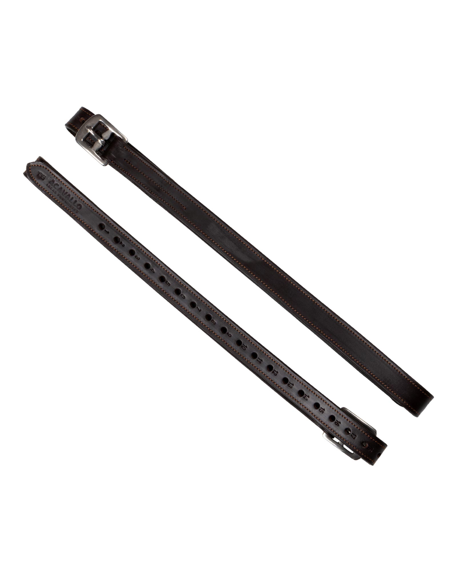 Calfskin stirrup leathers internal reinforcement