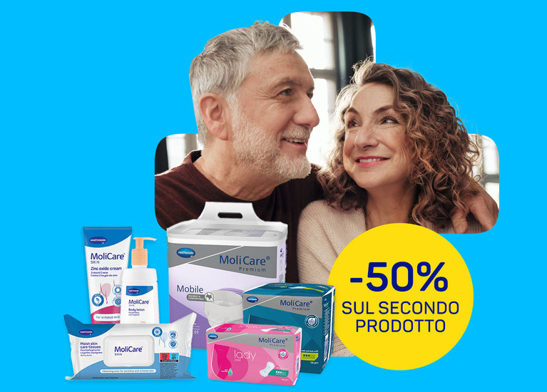 Acquista 2 prodotti della linea Incontinenza e Igiene & Cura della Cute e il meno caro lo paghi la metà!